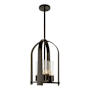 Hubbardton Forge Triomphe 4 Light 13" Wide Outdoor Pillar Candle Pendant Coastal Oil Rubbed Bronze / Seeded Clear