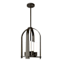 Hubbardton Forge Triomphe 4 Light 13" Wide Outdoor Pillar Candle Pendant Coastal Dark Smoke / Opal