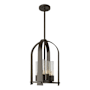 Hubbardton Forge Triomphe 4 Light 13" Wide Outdoor Pillar Candle Pendant Coastal Dark Smoke / Seeded Clear