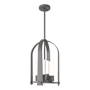 Hubbardton Forge Triomphe 4 Light 13" Wide Outdoor Pillar Candle Pendant Coastal Burnished Steel / Opal