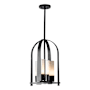 Hubbardton Forge Triomphe 4 Light 13" Wide Outdoor Pillar Candle Pendant Coastal Black / Opal