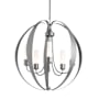 Hubbardton Forge Pomme 5 Light 30" Wide Outdoor Pillar Candle Pendant Coastal Burnished Steel / Opal