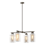 Hubbardton Forge Polaris 4 Light 33" Wide Outdoor Pendant Coastal Dark Smoke / Coastal Gold