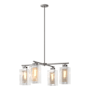 Hubbardton Forge Polaris 4 Light 33" Wide Outdoor Pendant Coastal Burnished Steel / Coastal Gold
