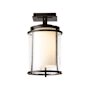 Hubbardton Forge Meridian 8" Wide Semi-Flush Outdoor Ceiling Fixture Coastal Bronze / Opal