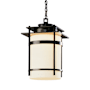 Hubbardton Forge Banded 14" Wide Semi-Flush Outdoor Pendant Coastal Black