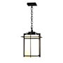 Hubbardton Forge Tourou 11" Wide Semi-Flush Lantern Outdoor Pendant Coastal Black