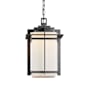 Hubbardton Forge Tourou 11" Wide Semi-Flush Lantern Outdoor Pendant Coastal Natural Iron / Opal