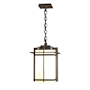 Hubbardton Forge Tourou 11" Wide Semi-Flush Lantern Outdoor Pendant Coastal Dark Smoke / Opal