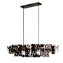 Hubbardton Forge Brutus 4 Light 14" Wide Abstract Linear Pendant Dark Smoke