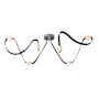 Hubbardton Forge SNAPS 58" Wide Multi Light Pendant Sterling / Black / Alabaster