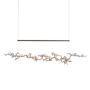 Hubbardton Forge Coral 56" Wide Abstract Linear Pendant Dark Smoke / Sterling