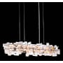 Hubbardton Forge Fusion 16 Light 76" Wide Linear Pendant Dark Smoke / Seedy Clear