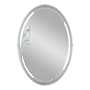 Hubbardton Forge Forged Leaf 22-5/16"W x 31-11/16"H Oval Beveled Steel Framed Accent Mirror Vintage Platinum