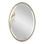 Hubbardton Forge Forged Leaf 22-5/16"W x 31-11/16"H Oval Beveled Steel Framed Accent Mirror Soft Gold