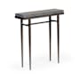 Hubbardton Forge Wick 30" Wide Wood Top Maple and Metal Table Dark Smoke / Maple Grey