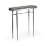 Hubbardton Forge Wick 30" Wide Wood Top Maple and Metal Table Sterling / Maple Grey