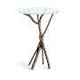 Hubbardton Forge Brindille 18" Diameter Glass Top Aluminum and Glass Table Bronze