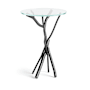 Hubbardton Forge Brindille 18" Diameter Glass Top Aluminum and Glass Table Black