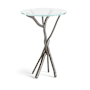 Hubbardton Forge Brindille 18" Diameter Glass Top Aluminum and Glass Table Natural Iron