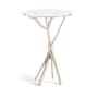 Hubbardton Forge Brindille 18" Diameter Glass Top Aluminum and Glass Table Soft Gold