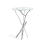 Hubbardton Forge Brindille 18" Diameter Glass Top Aluminum and Glass Table Sterling