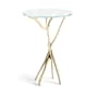 Hubbardton Forge Brindille 18" Diameter Glass Top Aluminum and Glass Table Modern Brass