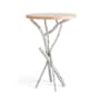 Hubbardton Forge Brindille 18" Diameter Maple Wood Top Metal End Table Vintage Platinum / Espresso Maple Wood