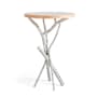Hubbardton Forge Brindille 18" Diameter Maple Wood Top Metal End Table Sterling / Natural