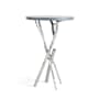 Hubbardton Forge Brindille 18" Diameter Maple Wood Top Metal End Table Sterling / Gray