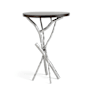 Hubbardton Forge Brindille 18" Diameter Maple Wood Top Metal End Table Sterling / Espresso