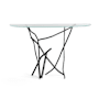 Hubbardton Forge Brindille 52" Wide Glass Top Aluminum and Glass Table Black