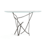 Hubbardton Forge Brindille 52" Wide Glass Top Aluminum and Glass Table Natural Iron