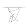 Hubbardton Forge Brindille 52" Wide Glass Top Aluminum and Glass Table Vintage Platinum