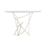 Hubbardton Forge Brindille 52" Wide Glass Top Aluminum and Glass Table Soft Gold