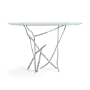 Hubbardton Forge Brindille 52" Wide Glass Top Aluminum and Glass Table Sterling