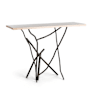 Hubbardton Forge Brindille 46" Wide Maple Wood Top Metal Console Table Dark Smoke / Natural