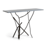 Hubbardton Forge Brindille 46" Wide Maple Wood Top Metal Console Table Dark Smoke / Gray