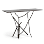 Hubbardton Forge Brindille 46" Wide Maple Wood Top Metal Console Table Dark Smoke / Espresso