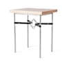 Hubbardton Forge Equus 18" Wide Maple Wood Top Metal Accent Table Sterling / Black / Natural