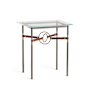 Hubbardton Forge Equus 22" Wide Glass Top Glass, Leather, and Metal Table Bronze / Bronze / British Brown