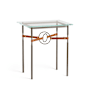 Hubbardton Forge Equus 22" Wide Glass Top Glass, Leather, and Metal Table Bronze / Bronze / Chestnut