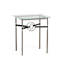 Hubbardton Forge Equus 22" Wide Glass Top Glass, Leather, and Metal Table Bronze / Bronze / Black
