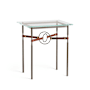 Hubbardton Forge Equus 22" Wide Glass Top Glass, Leather, and Metal Table Bronze / Dark Smoke / British Brown