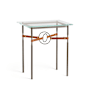Hubbardton Forge Equus 22" Wide Glass Top Glass, Leather, and Metal Table Bronze / Dark Smoke / Chestnut