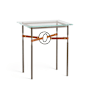 Hubbardton Forge Equus 22" Wide Glass Top Glass, Leather, and Metal Table Bronze / Black / Chestnut