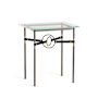 Hubbardton Forge Equus 22" Wide Glass Top Glass, Leather, and Metal Table Bronze / Black / Black