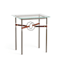 Hubbardton Forge Equus 22" Wide Glass Top Glass, Leather, and Metal Table Bronze / Natural Iron / British Brown