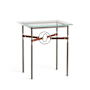 Hubbardton Forge Equus 22" Wide Glass Top Glass, Leather, and Metal Table Bronze / Vintage Platinum / British Brown