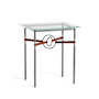 Hubbardton Forge Equus 22" Wide Glass Top Glass, Leather, and Metal Table Dark Smoke / Black / British Brown